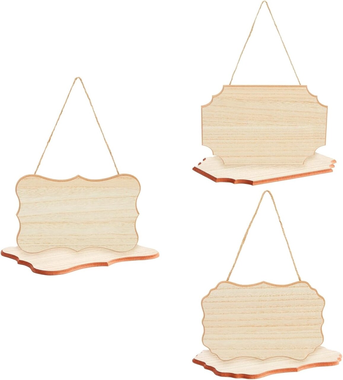 6-Pack of Unfinished MDF Hanging Wood Plaques 9 x 6 x 0.25 inches